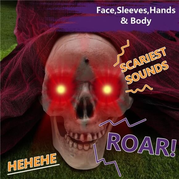 New Halloween Outdoor Decor Animated Groundbreaker Zombie with Flashing Eyes and - Picture 4 of 7